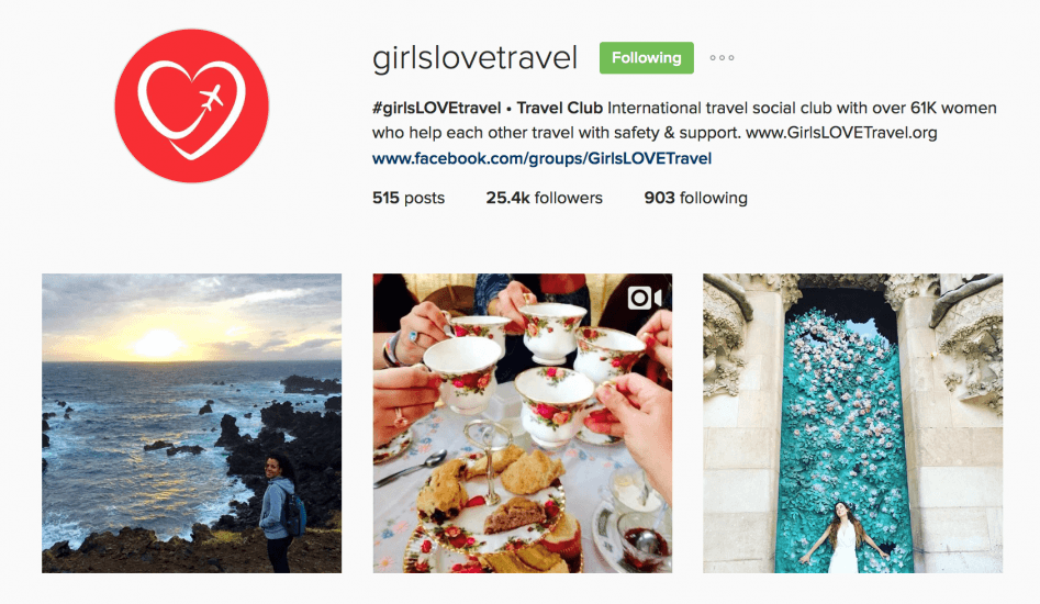 female travel instagram features 